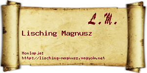Lisching Magnusz névjegykártya